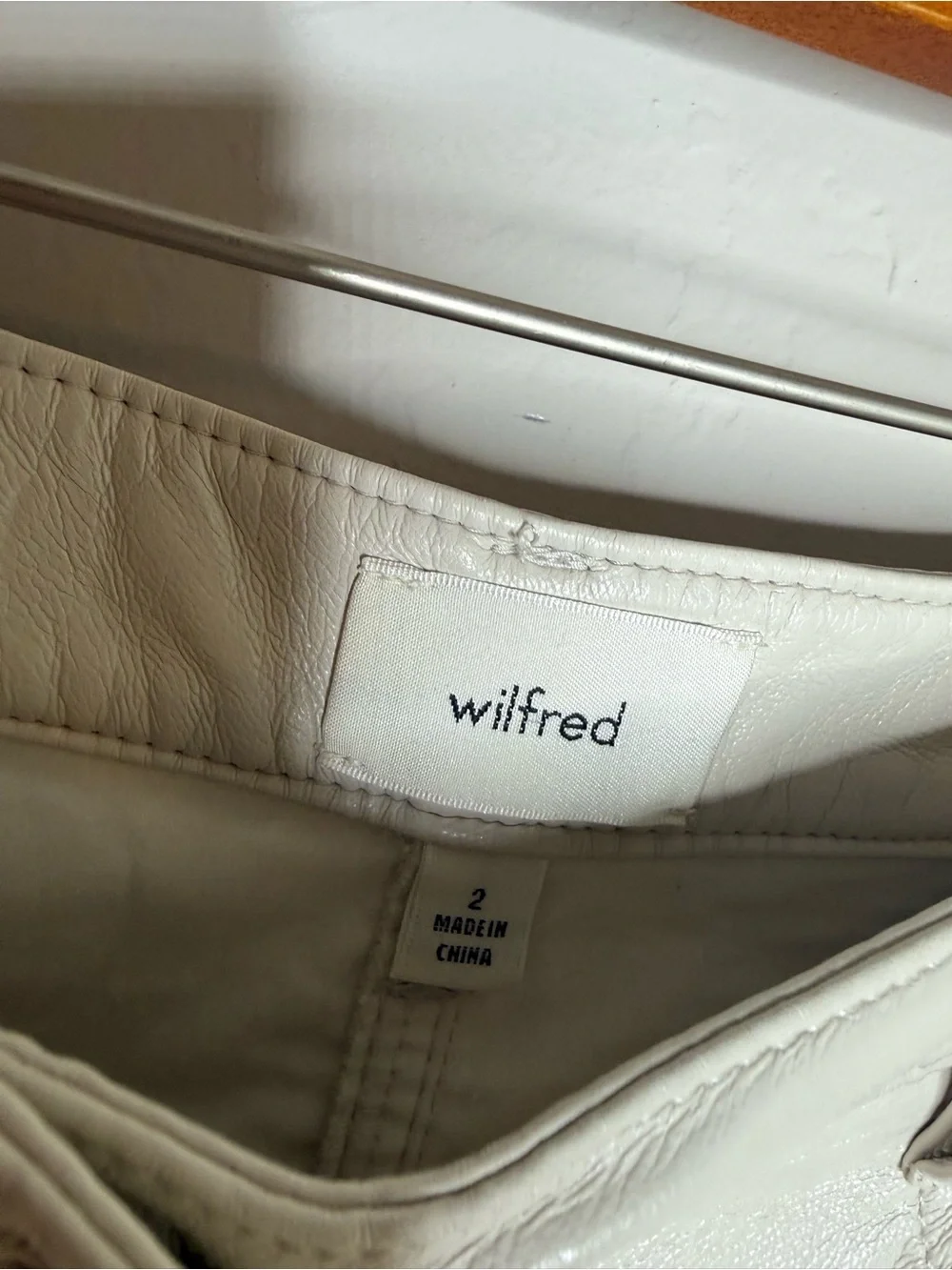 Aritzia Wilfred The Melina High-Rise Vegan pants in ivory size 2